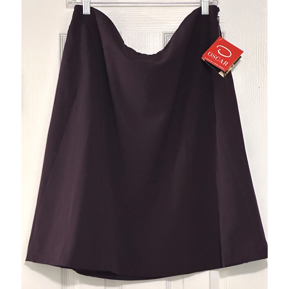 Oscar De La Renta Women’s‎ Skirt Burgundy Maroon Size 14 NWT